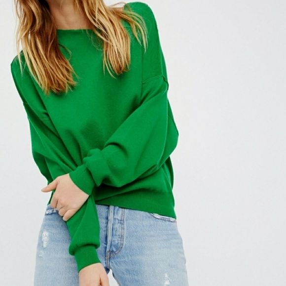 Green free people sweater Clearance